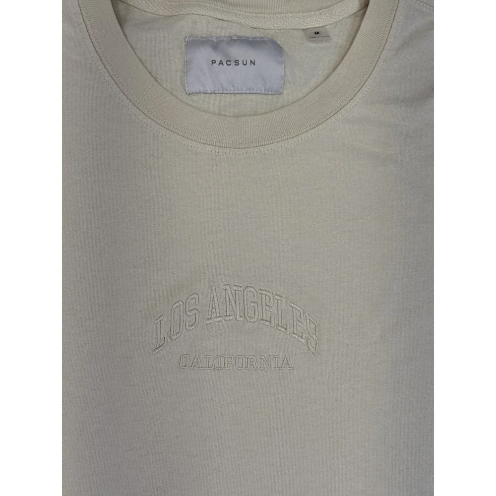Pacsun Los Angeles Graphic Tee M Beige 100% Cotton Regular Fit Short City